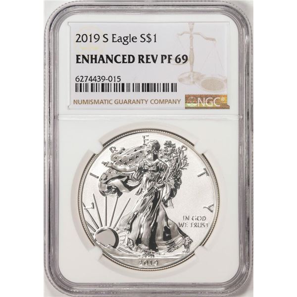 2019-S $1 Enhanced Reverse Proof American Silver Eagle Coin NGC Enhanced Rev PF69