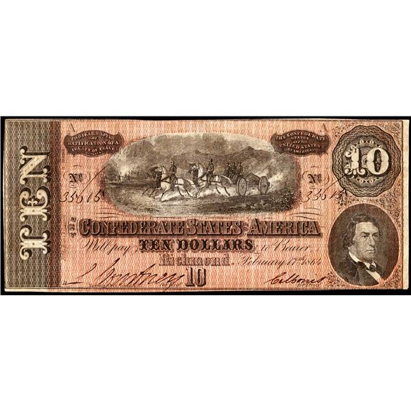 1864 $10 Confederate States of America Note