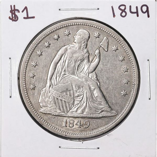 1849 $1 Seated Liberty Silver Dollar Coin