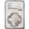 Image 1 : 1886 $1 Morgan Silver Dollar Coin NGC MS63