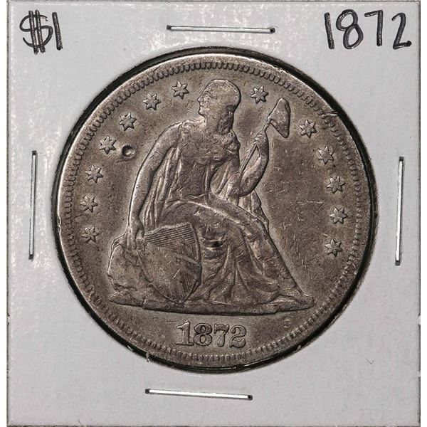 1872 $1 Seated Liberty Silver Dollar Coin