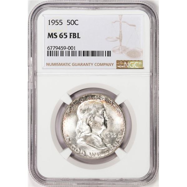 1955 Franklin Half Dollar Coin NGC MS65FBL