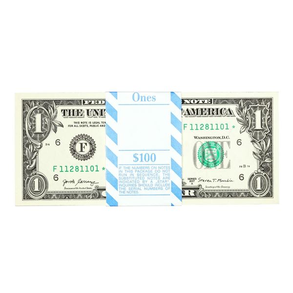 Pack of (100) Consecutive 2017A $1 Federal Reserve Star Notes Atlanta