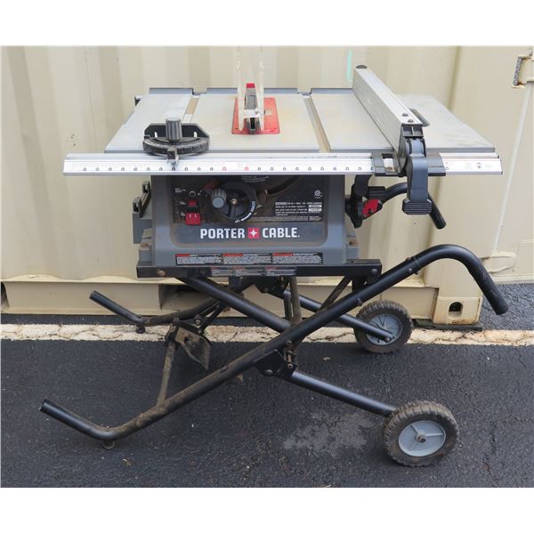 Porter Cable PCB222TS Jobsite Table Saw with Fold and Roll Stand