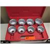 Image 1 : Set of 8 Large Sockets in Hard Case