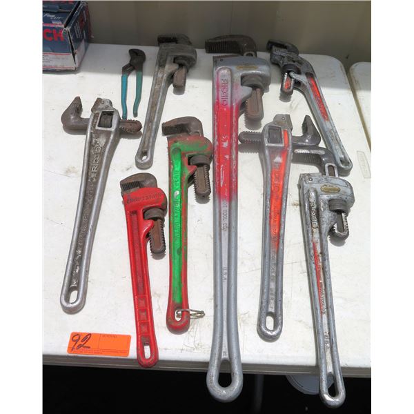 Multiple Pipe Wrenches & Pliers: Ridgid, Husky, etc