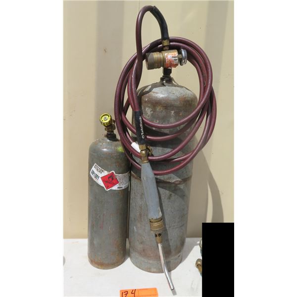 Qty 2 Tanks w/ Turbo Torch Hose & Lead