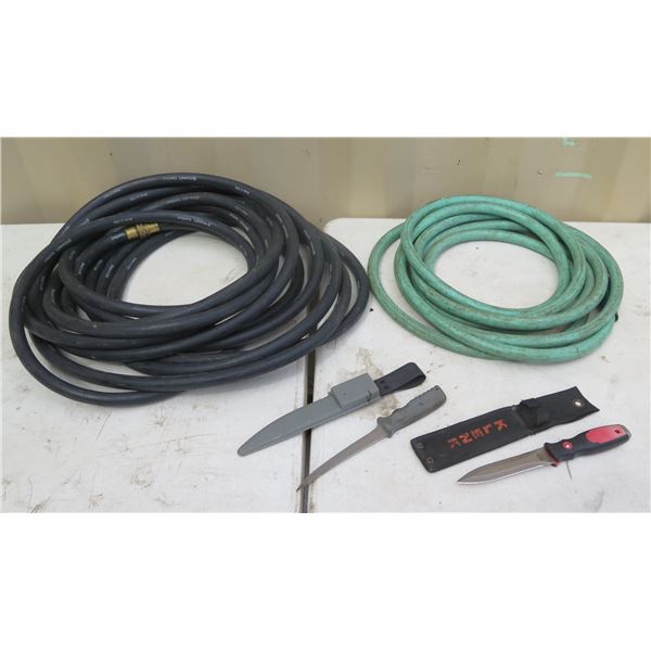 Qty 2 Hoses, Malco DK6S Duct & Misc Knives