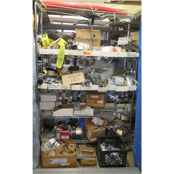 Contents of Shelf:  Hardware, Clamps, Marathon Motor, Hilti Putty Pad, etc (Shelf not included)