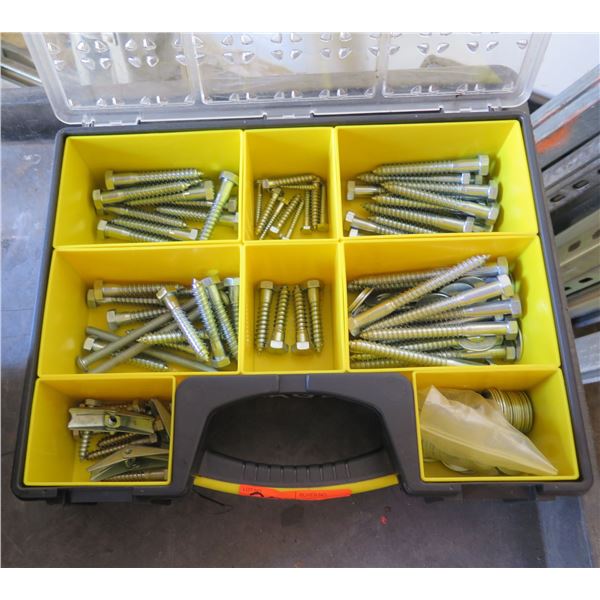 Stanley Plastic Organizer w/ Misc Hardware: Screws, Washers, etc