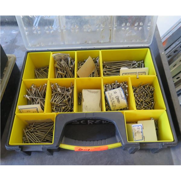 Stanley Plastic Organizer w/ Misc Hardware: Screws, Nails, etc