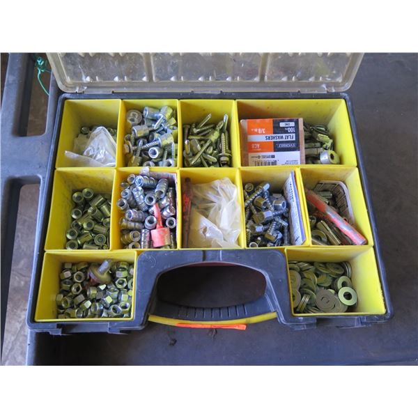 Stanley Plastic Organizer w/ Misc Hardware: Nuts & Bolts, Washers, etc