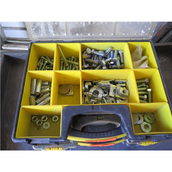 Stanley Plastic Organizer w/ Misc Hardware: Fittings, Nuts & Bolts, Washers, etc