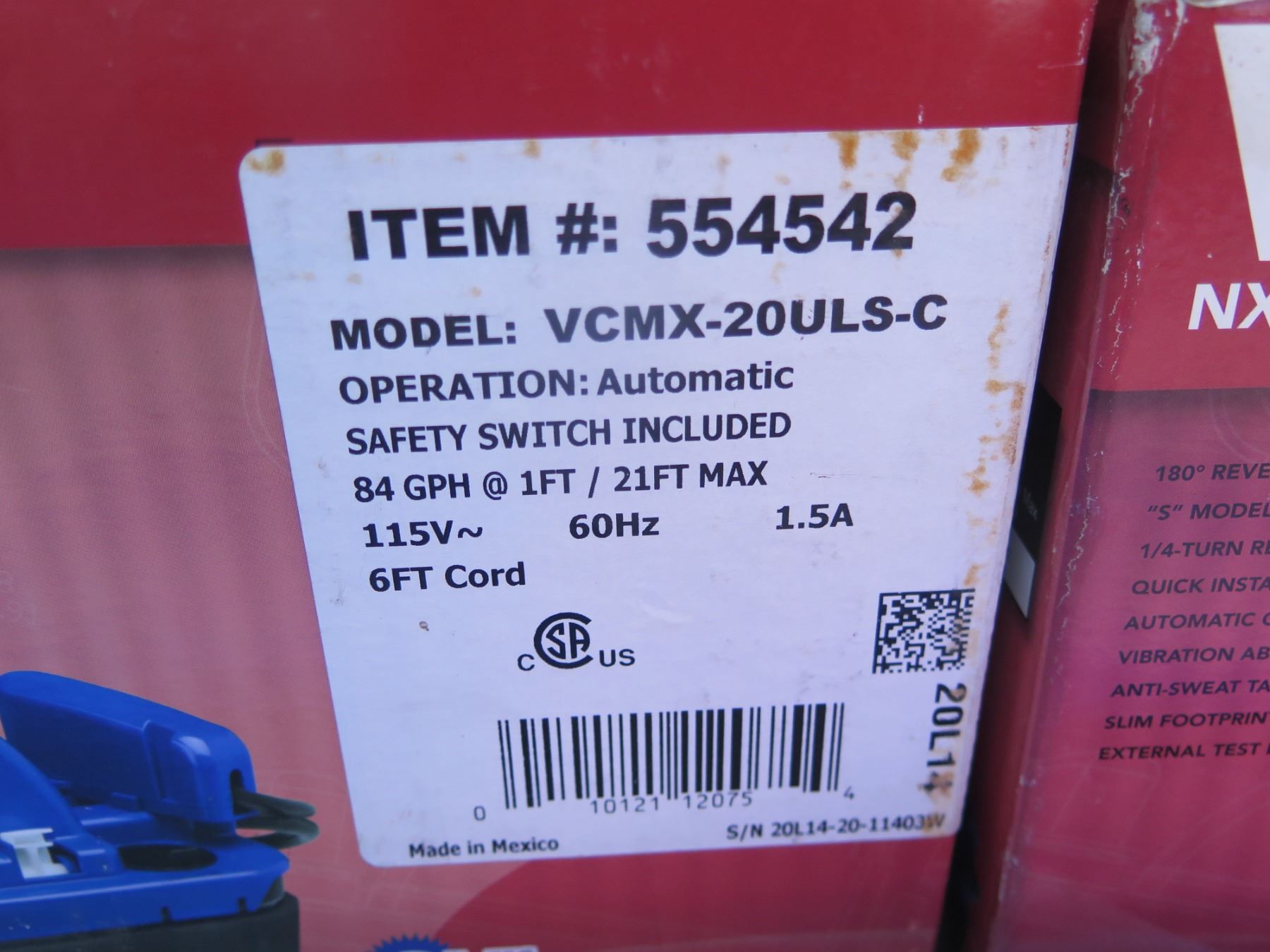 Qty 2 VCMX-20 Condensate Pumps & Supco Drain in Box - Oahu Auctions