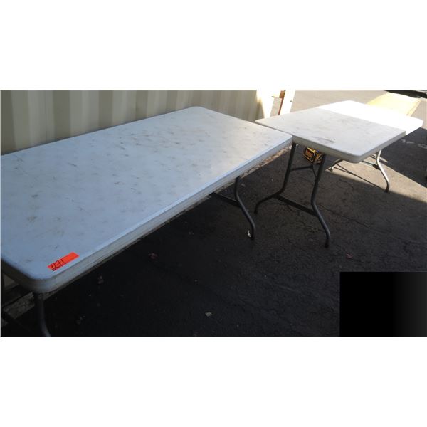 Qty 2 Plastic Lifetime Folding Tables 72 L