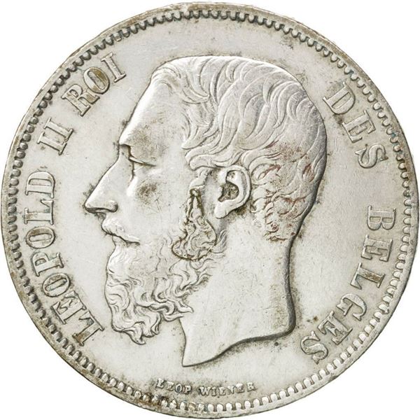 1869 BELGIUM Silver 5 Francs Certified EF-40 24.4 Gram