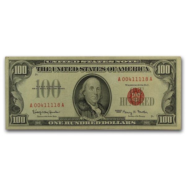 1966 $100 U.S. Note Red Seal XF