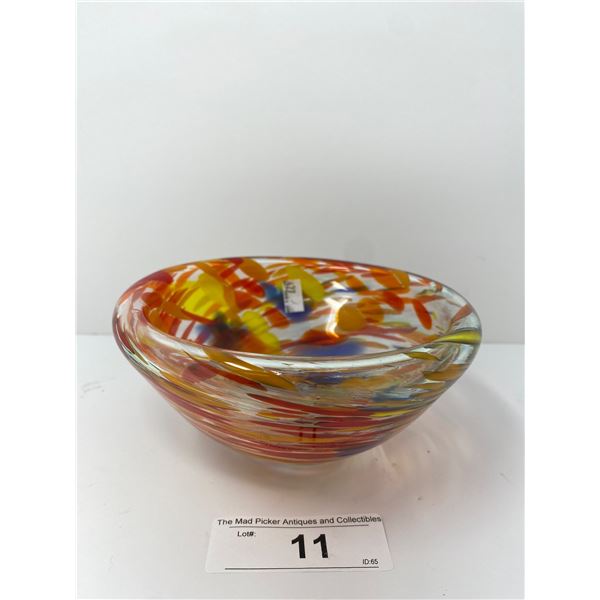 Hand Blown Art Glass Bowl