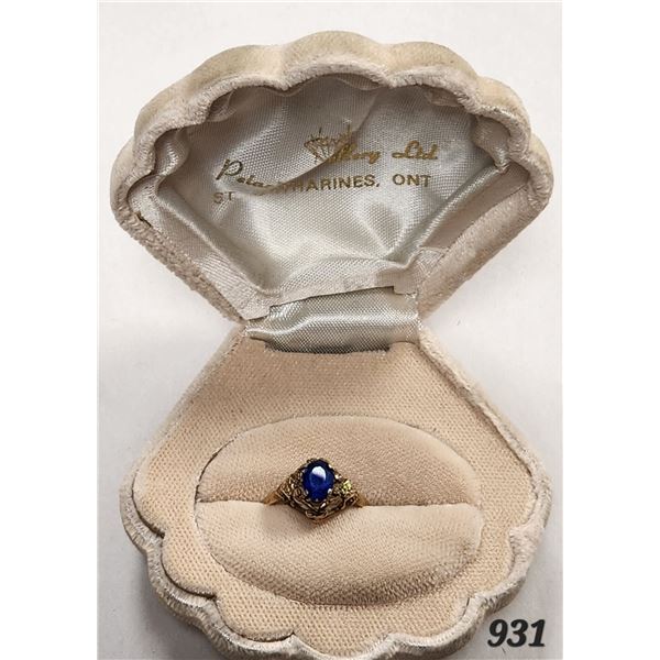 10K Gold Ring With Blue Stone