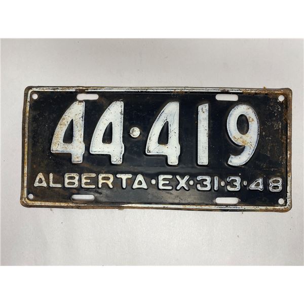 Alberta License Plate 1948