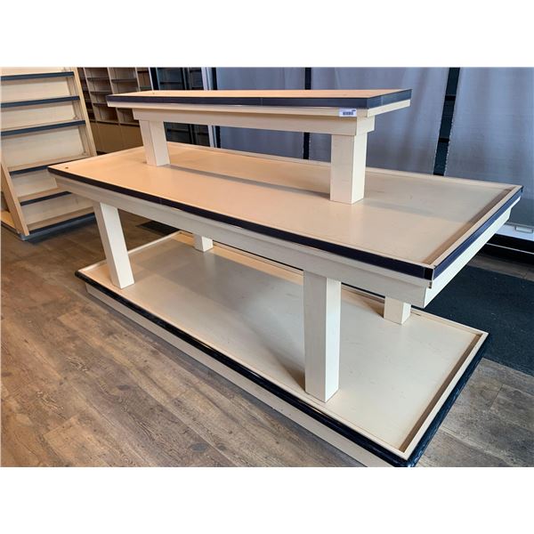 Retail Display Bunk, 3 Tier on Wheels mobile - 8'x3'x54" H