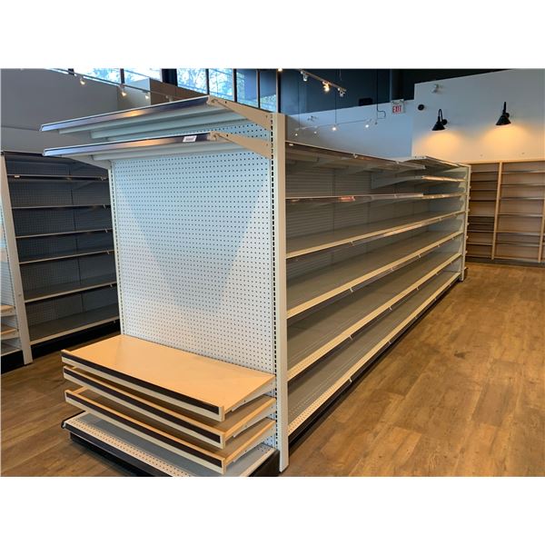 Gondola Shelving with 5 Shelves 7ft x 3 ft - Bidding one one section x 8 sections in the complete di