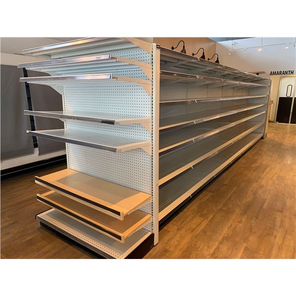 Gondola Shelving with 5 Shelves 7ft x 3 ft - Bidding one one section x 7 sections in the complete di