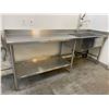 Image 2 : Stainless Steel Commercial Sink double well with spray faucet - 93 inches x 23 inches -Buyer must di