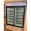 Image 2 : Masterbilt Model GR-48 Reach in double glass door cooler with shelving & lights - - recently service