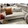 Image 1 : TAN LOVE SEAT WITH THROW CUSHION, 70"