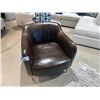 Image 1 : DARK BROWN LEATHER SIDE CHAIR