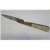 Image 1 : Antique Folding Knife w/ Brass & Mother of Pearl Handle 9"L