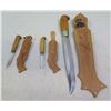 Image 1 : Set of 3 Martin Fishing Knives w/ Carved Sheaths