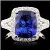 18K Gold 3.80ct Tanzanite & 0.54ctw Diamond Ring
