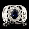14K Gold 1.50ct Sapphire & 0.90ctw Diamond Ring