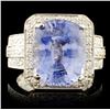 18K Gold 8.04ct Sapphire & 1.59ctw Diamond Ring