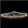 14K Gold 10.00ct Sapphire & 1.00ctw Diamond Bracel