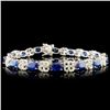 14K Gold 14.05ct Sapphire & 1.74ctw Diamond Bracel