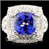 Image 1 : 18K Gold 5.13ct Tanzanite & 1.85ctw Diamond Ring
