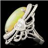 Image 4 : 18K Gold 14.30ct Opal & 3.02ctw Diamond Ring