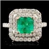 Image 1 : 18K Gold 1.63ct Emerald & 0.98ctw Diamond Ring