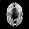 Image 1 : 14K Gold 11.24ct Sapphire & 1.45ctw Diamond Ring