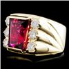 Image 2 : 14K Gold 5.03ct Rubellite & 0.98ctw Diamond Ring
