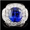 Image 1 : 18K Gold 6.94ct Tanzanite & 2.00ctw Diamond Ring