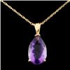 Image 1 : 14K Gold 5.00ct Amethyst Pendant