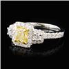 Image 2 : 18K White Gold 1.32ctw Fancy Yellow Diamond Ring