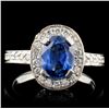 Image 1 : 14K White Gold 1.32ct Sapphire & 2.23ct Diamond Ri