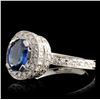 Image 2 : 14K White Gold 1.32ct Sapphire & 2.23ct Diamond Ri