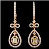 Image 1 : 18K Gold 1.48ctw Fancy Diamond Earrings