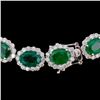 Image 3 : 14K Gold 41.47ct Emerald & 10.92ct Diamond Necklac